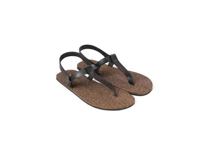 Paaduks Ara T-Strap Waterproof Cork Black Sandals - UK 6
