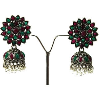 S L GOLD 1 Gram Micro Plated Bhavana Earring E14