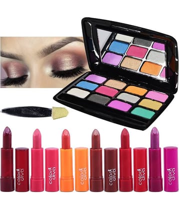 Color Diva 6PCs Lipstick With Eyeshadow, GC554 Makeup Kit no.s Pack of 7