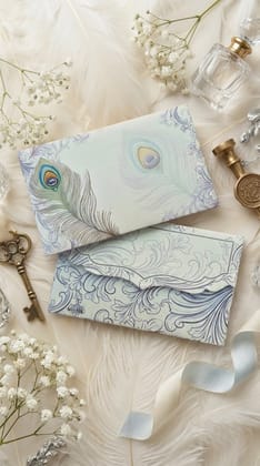 The Royal Feather Envelope – Premium Designer Money Envelope for Wedding & Luxury Gifting