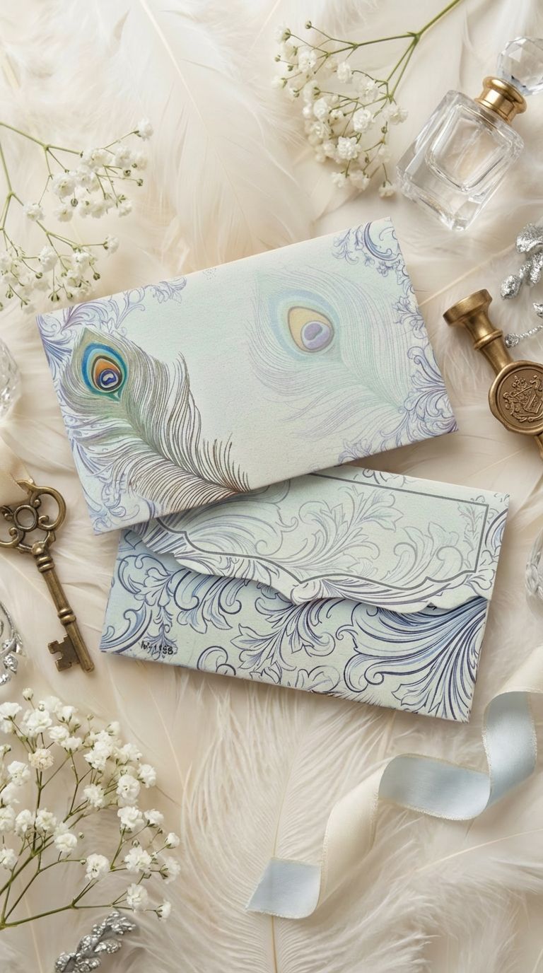 The Royal Feather Envelope – Premium Designer Money Envelope for Wedding & Luxury Gifting