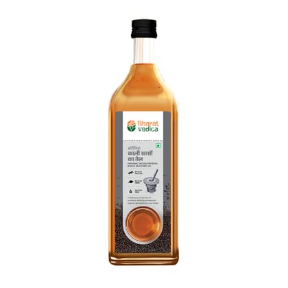 Bharat Vedica Wood Pressed Organic Black Mustard Oil, 1 L