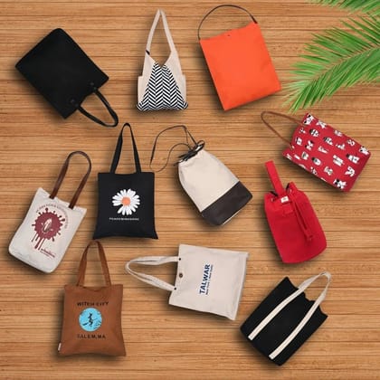 Printed Astara Cotton Canvas Bag Printed Astara Cotton Canvas Bag