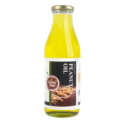 Earthy Tales Organics Organic Groundnut Oil - Wood-Pressed Nutty Goodness, 1 L
