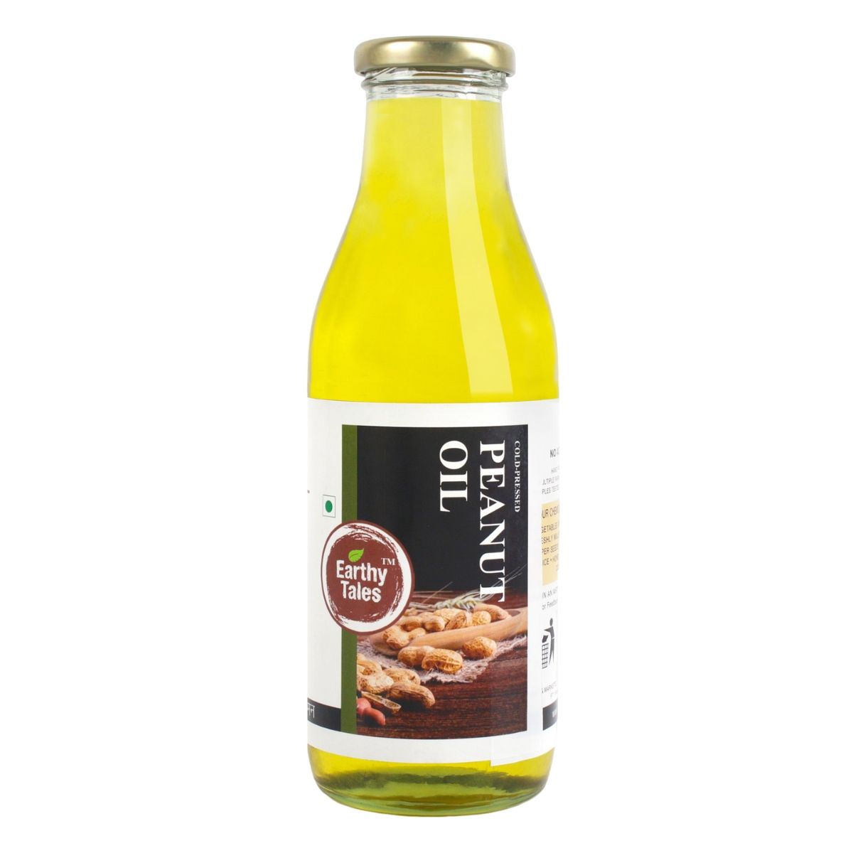 Earthy Tales Organics Organic Groundnut Oil - Wood-Pressed Nutty Goodness, 1 L