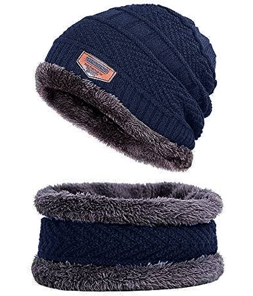 Infispace Blue Cotton Men's Cap ( Pack of 1 )