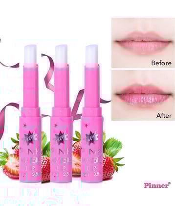 Pinner Pink glossy color changing Lip Gloss (Pack of 3)