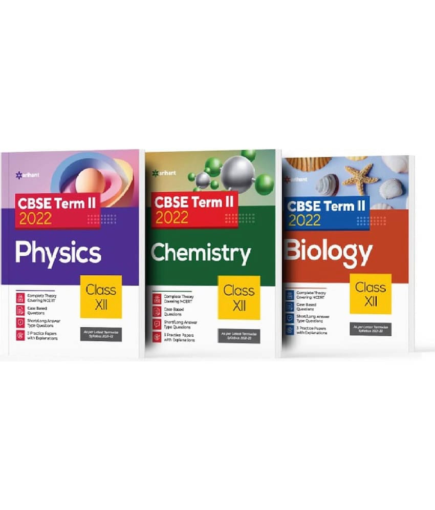 Arihant CBSE Physics , Mathematics & Biology Term 2 Class 12 for 2022 Exam (Cover Theory and MCQs) (Set of 3 Books)