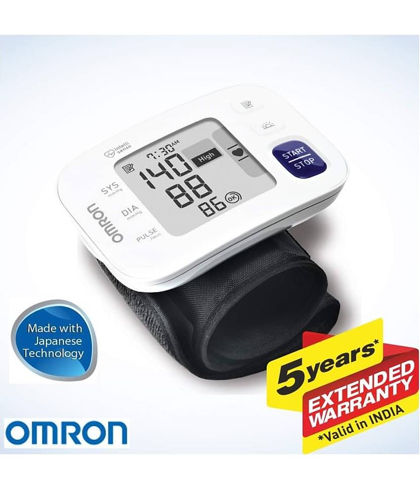 Omron HEM 6181 Fully Automatic Wrist Blood Pressure Monitor with Intelligence Technology, Cuff Wrapping Guide and Irregular Heartbeat Detection for Most Accurate Measurement (White)