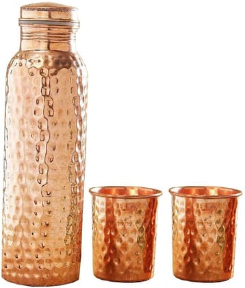 Ornate BOTTLE Copper 1000 mL Copper Water Bottle set of 3