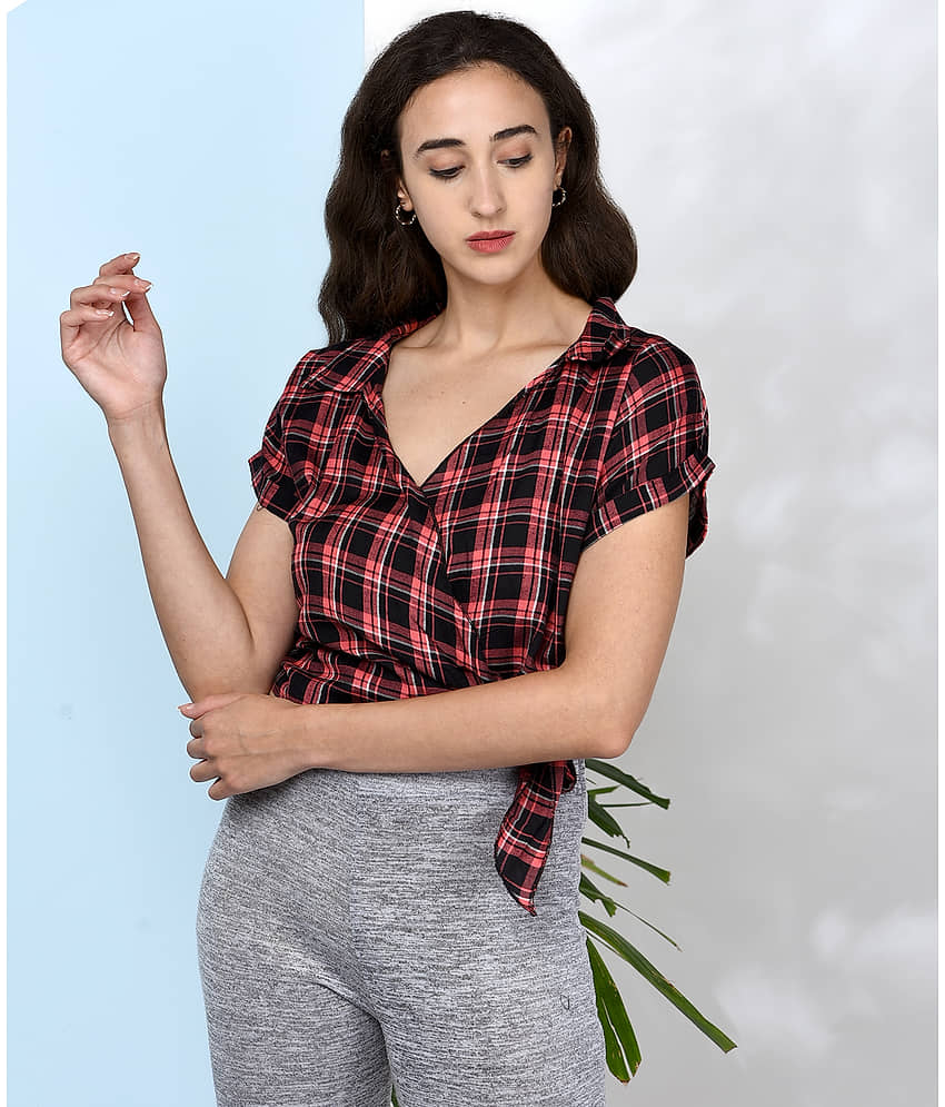 Chimpaaanzee Women's Viscose Wrap Top ( Pink )