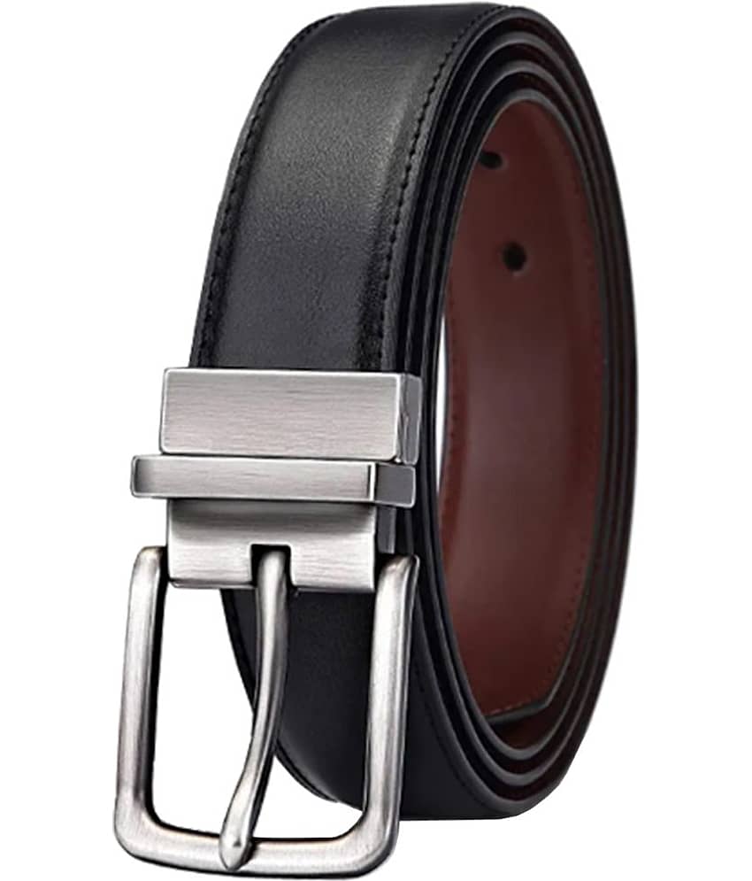 SILKSHOPPING - Black Faux Leather Men's Formal Belt ( Pack of 1 )