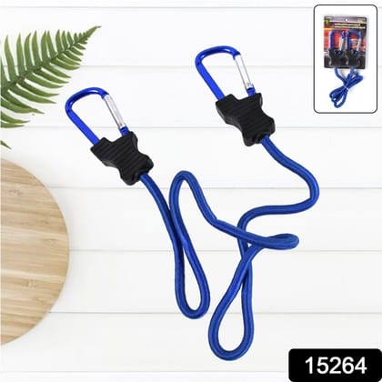 Carabiner Bungee Cords with Hook Tie Downs Luggage Strap Carrying Bag Secure (1 Pc / Mix Color)