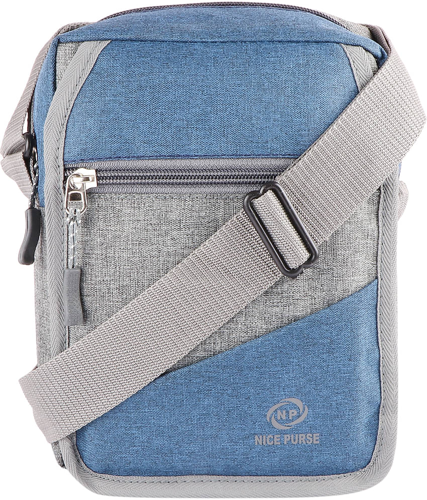 Nice Purse Grey Colorblocked Messenger Bag