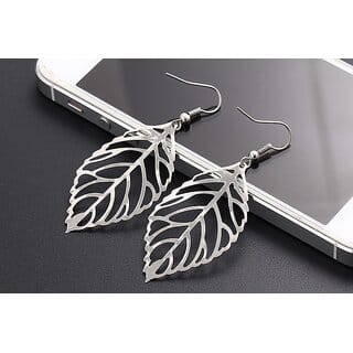 Leaf Shaped Silver Plated Earring