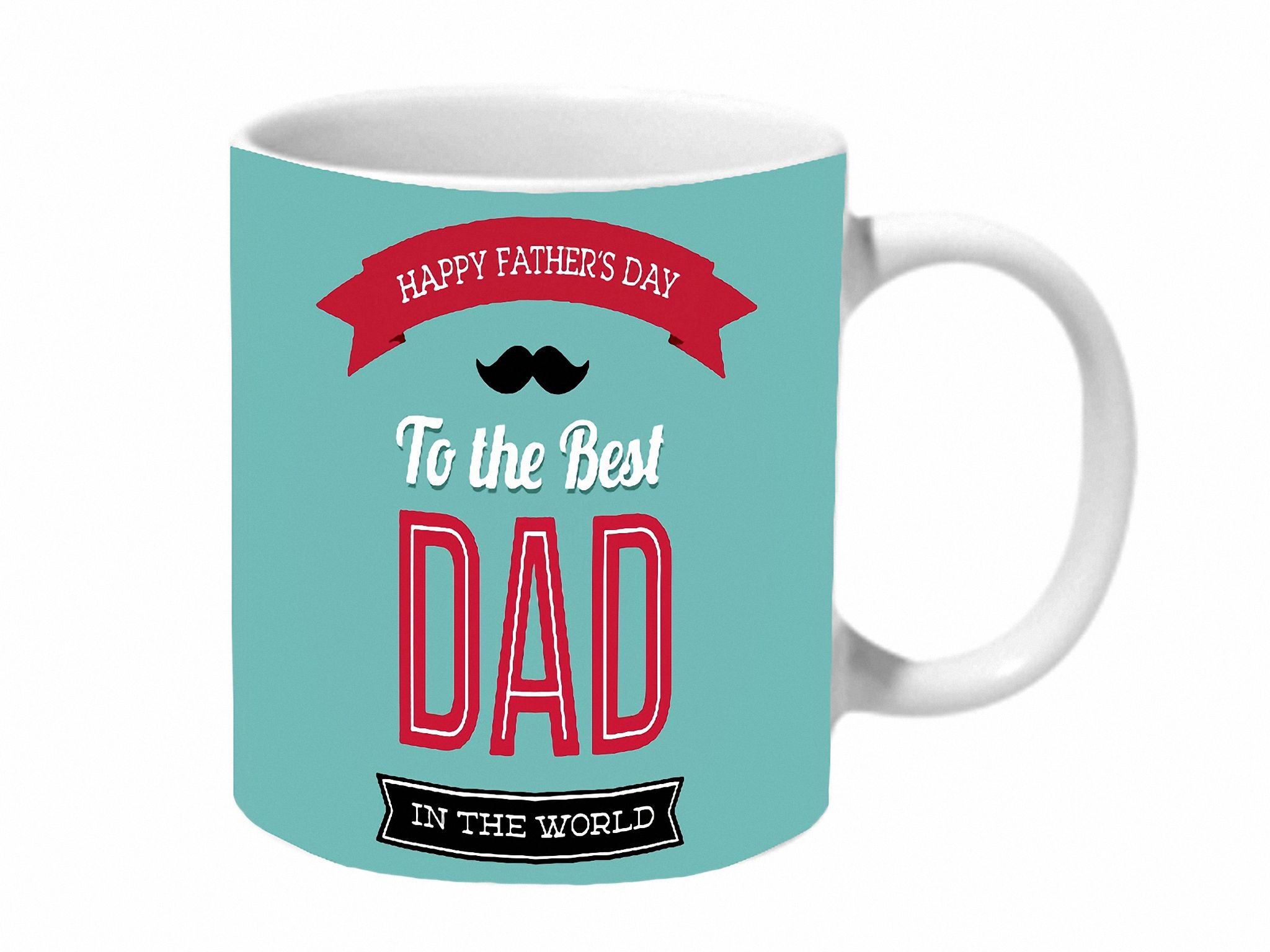 Multicolor Happy Fathers Day To The Best Dad In The World Ceramic Mug