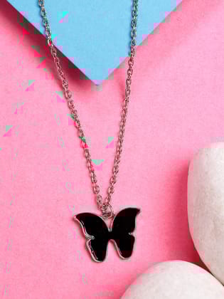 NVR Women's Silver-Plated Chain With Butterfly Pendant-Onesize / Silver / Alloy