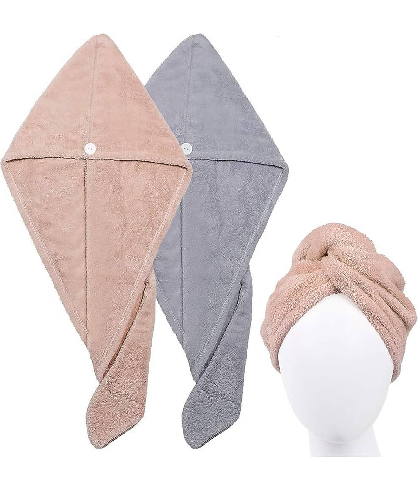 Midastra Multicolor Hair Towel Wrap ( Pack of 2 )