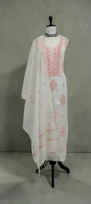 Hand-Embroidered Lucknow Chikankari Mul Cotton Dress Material