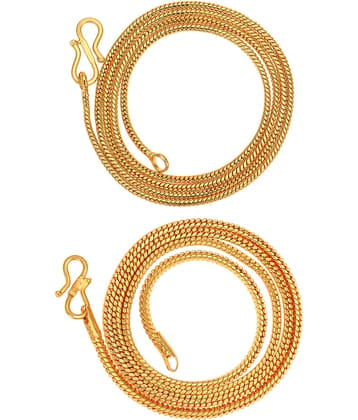 AanyaCentric Combo of 2 Gold Plated 22inches Long Fashion Chain