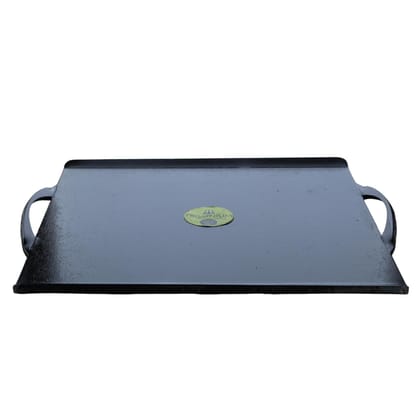 Trilonium Triple-Seasoned Iron Boulder Square Griddle Dosa Tawa 38 x 38 cms , Ultra Smooth, Weights 9.5 Kgs