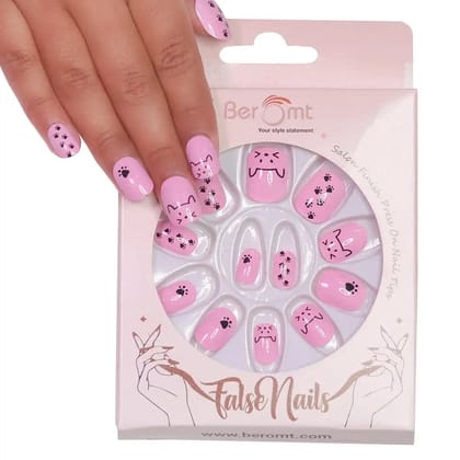 KIDS PRINTED NAILS (NAIL KIT INCLUDED)-KITTY