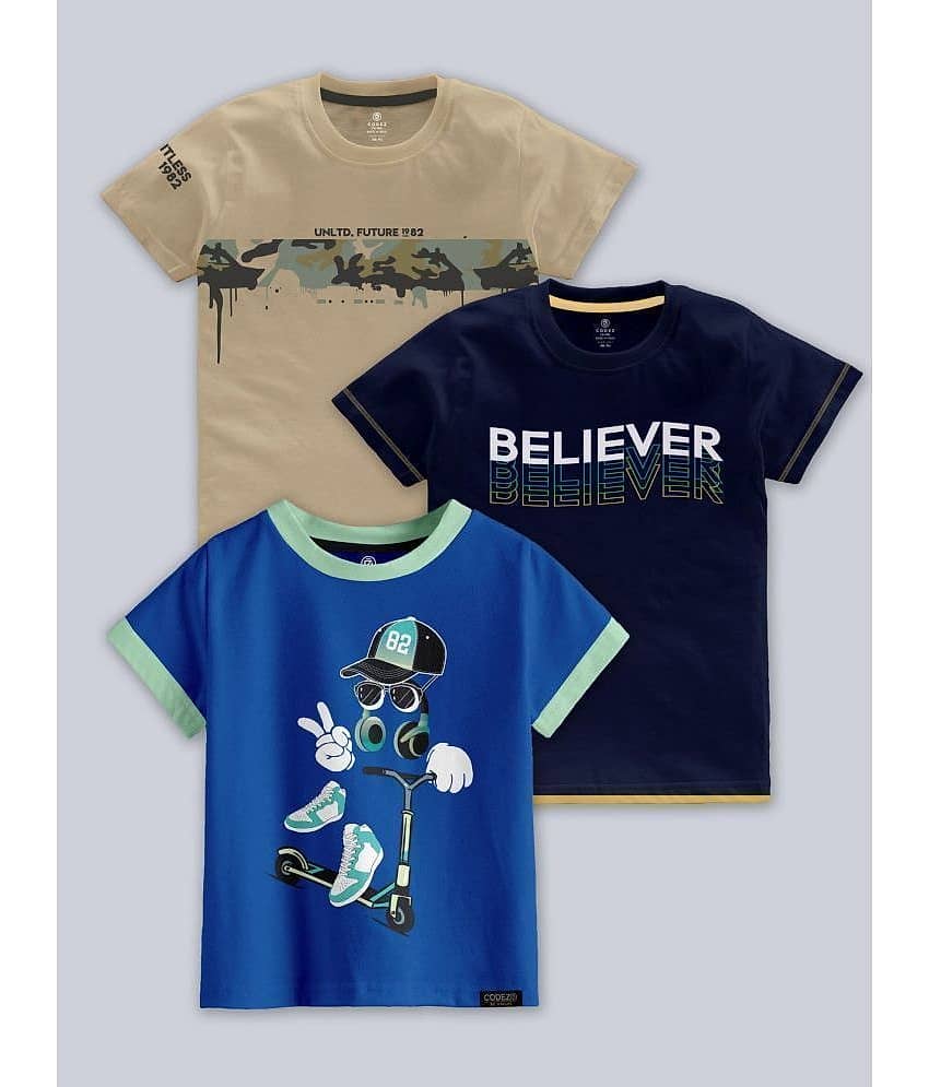 CODEZ Pack of 5 Boys Cotton Blend T-Shirt ( Multi Color )
