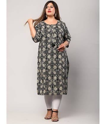 Swasti - Black Cotton Women's Straight Kurti ( Pack of 1 )