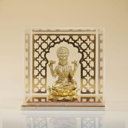 Brahma 3D Farm God Idol Laxmi with Temple | Goddess Laxmi Idol for Home Decor, Pooja Room, Study Table, Living Room & Office Decoration | Gift Item