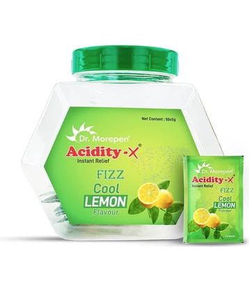 DR. MOREPEN Acidity-X Fizz for Indigestion, Acidity & Gas Relief, Tangy Lemon Flavour - 50 Sachets