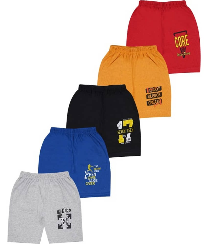kukke Pack of 5 Cotton Shorts For Baby Boys ( Multicolor )