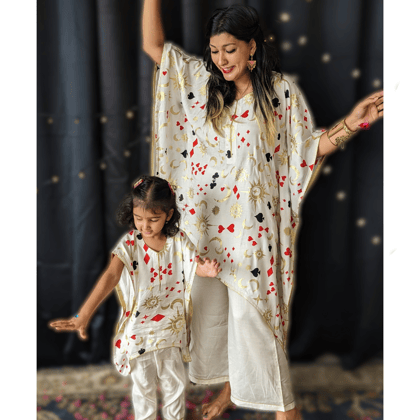 Viscose Silk Kaftan & Palazzo Pants | Taash Ke Patte-0-6m