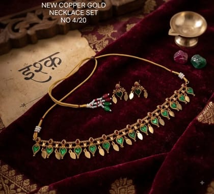 Copper gold necklace