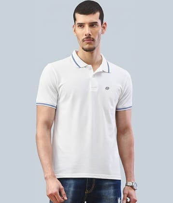 Lux Nitro Men Cotton Regular Fit Solid Polo T Shirt ( White )