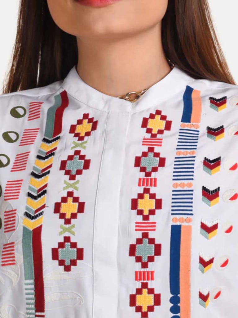 White Geometry Shirt