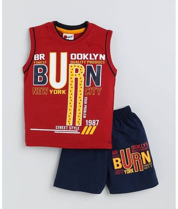 Mars Infiniti Pack of 1 Unisex for Baby Cotton T-Shirt & Shorts ( Rust )