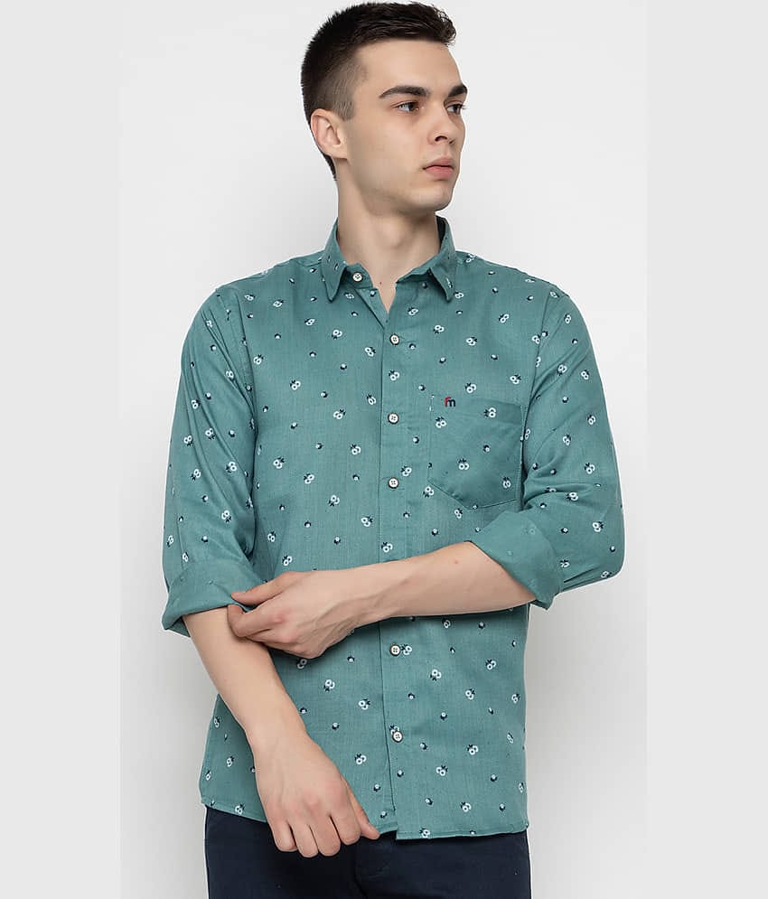 MODERNITY Cotton Blend Regular Fit Printed Full Sleeves Men's Casual Shirt - Green ( Pack of 1 )