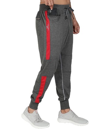 Uzarus Grey Cotton Plain Joggers