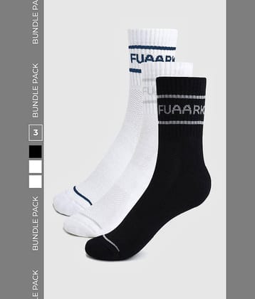 Fuaark Pack of 3 Men's Cotton Blend Mid Length Socks ( Multicolor 3 )