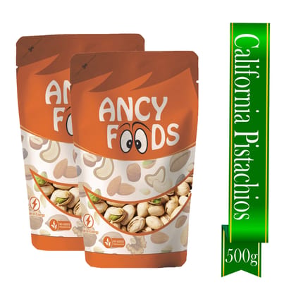 Ancy Roasted and Salted Pistachios 500 Grams (250 Grams X 2) – Tasty Crunchy Healthy Nut Snack | Pista Dry Fruit | Rich in Protein, Fiber & Antioxidants | Great for Kids During Study Time and