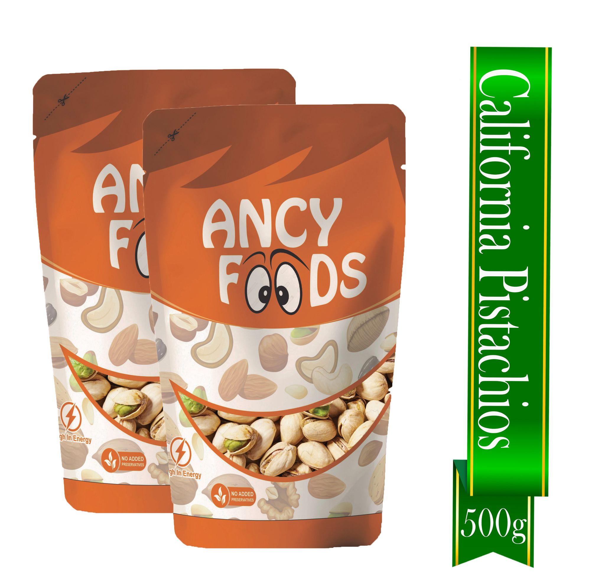 Ancy Roasted and Salted Pistachios 500 Grams (250 Grams X 2) – Tasty Crunchy Healthy Nut Snack | Pista Dry Fruit | Rich in Protein, Fiber & Antioxidants | Great for Kids During Study Time and