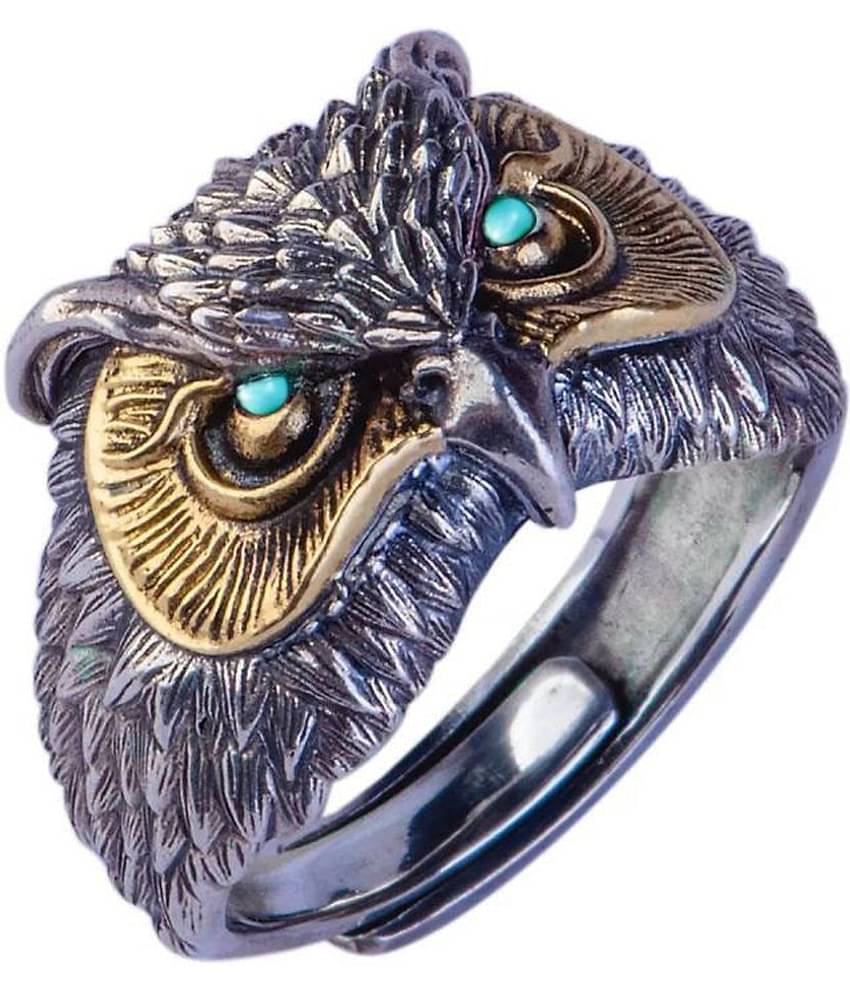 Thrillz Latest Ring For Boys Owl Face Retro Vintage Punk Rings Silver Finger Ring For Men Girls Adjutable Ring Unisex Rings