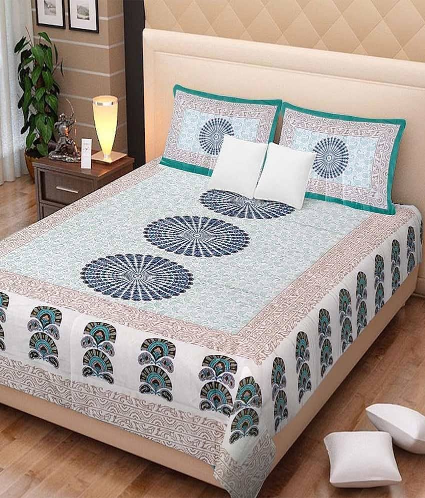 Uniqchoice Cotton 1 Bedsheet with 2 Pillow Covers ( x )