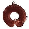 FAIRBIZPS Unisex Neck Travel Comfort Cotton Pillow with Brown Sleeping Eye mask Travel Pillow and Accessories for Plane Flight Bus and Office for Men and Women (Pack of 1)