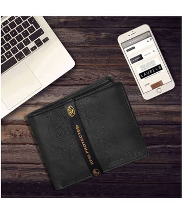 Laurels PU Black Casual Regular Wallet