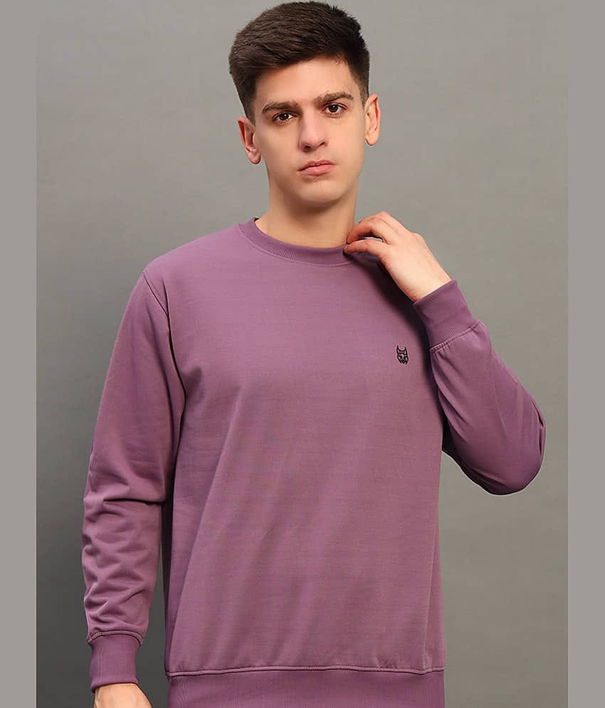 stelvin Cotton Blend Round Neck Men's Sweatshirt - Purple ( Pack of 1 )