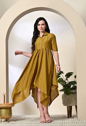 Silk Asymmetric Dress-3XL