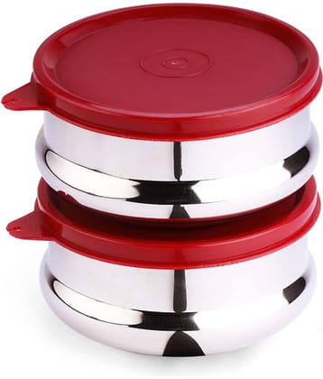 Oliveware - Steel Red Food Container ( Set of 2 )