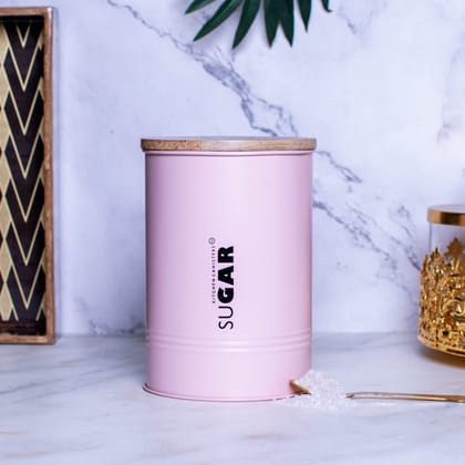 Craftlayout TIN Sugar Canister, Pink 900 Ml