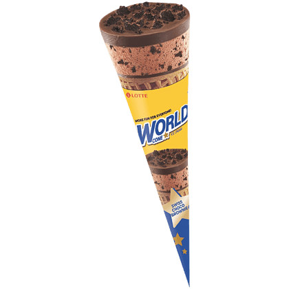 Lotte Ice Cream Swiss Choco Brownie Cone Ice Cream, 150 Ml